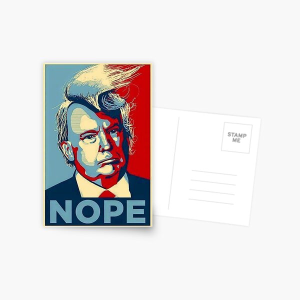 Vista previa del artículo con la obra «Cartel de NOPE Donald Trump», diseñado y vendido por misdememeor.