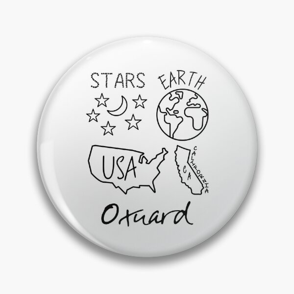 Item preview, Oxnard California USA Earth Stars Black Text and Design designed and sold by artfulnotebook.