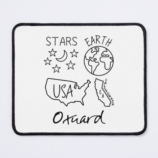 Item preview, Oxnard California USA Earth Stars Black Text and Design designed and sold by artfulnotebook.