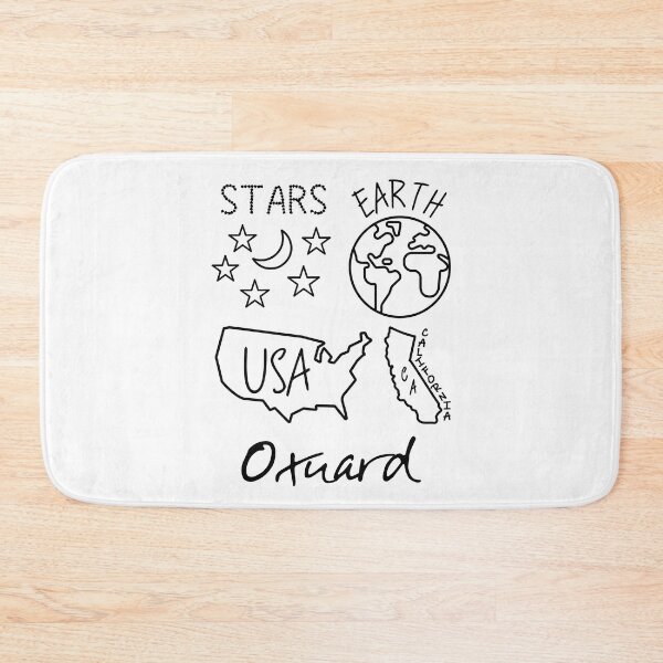Item preview, Oxnard California USA Earth Stars Black Text and Design designed and sold by artfulnotebook.