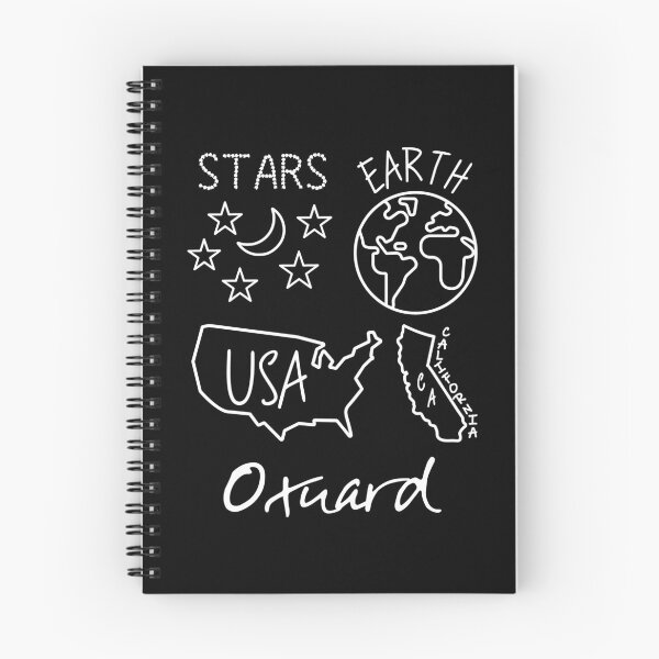 Item preview, Oxnard California USA Earth Stars White Text and Design designed and sold by artfulnotebook.