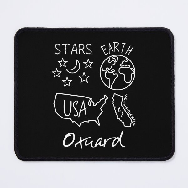 Item preview, Oxnard California USA Earth Stars White Text and Design designed and sold by artfulnotebook.