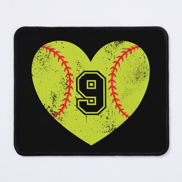 Item preview, Softball Heart Jersey Number 9 designed and sold by AdventureTee.