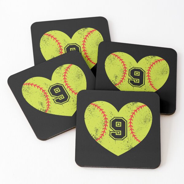 Item preview, Softball Heart Jersey Number 9 designed and sold by AdventureTee.