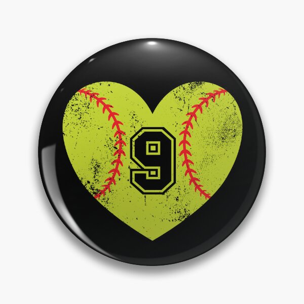 Item preview, Softball Heart Jersey Number 9 designed and sold by AdventureTee.