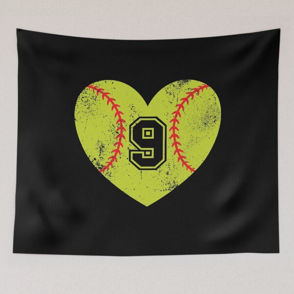 Item preview, Softball Heart Jersey Number 9 designed and sold by AdventureTee.