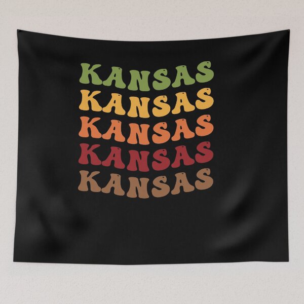 Item preview, Kansas Retro Vintage Groovy Wavy Text Classic designed and sold by CoolCreative.
