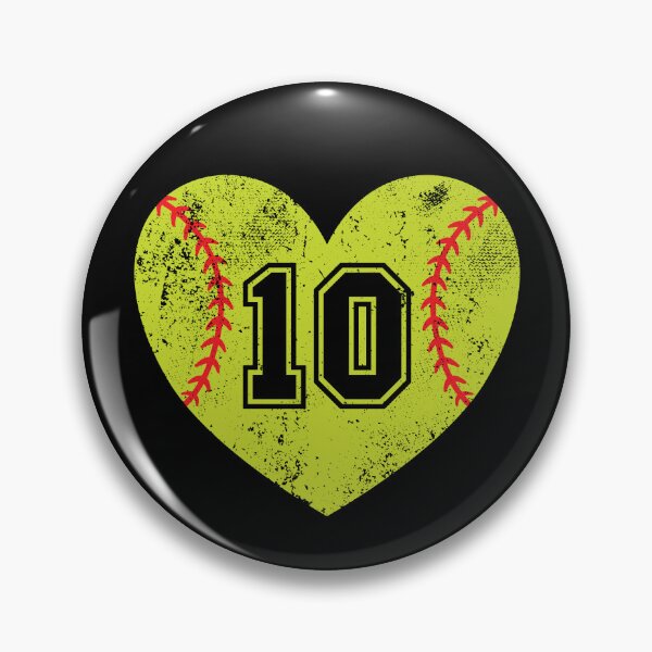 Item preview, Softball Heart Jersey Number 10 designed and sold by AdventureTee.