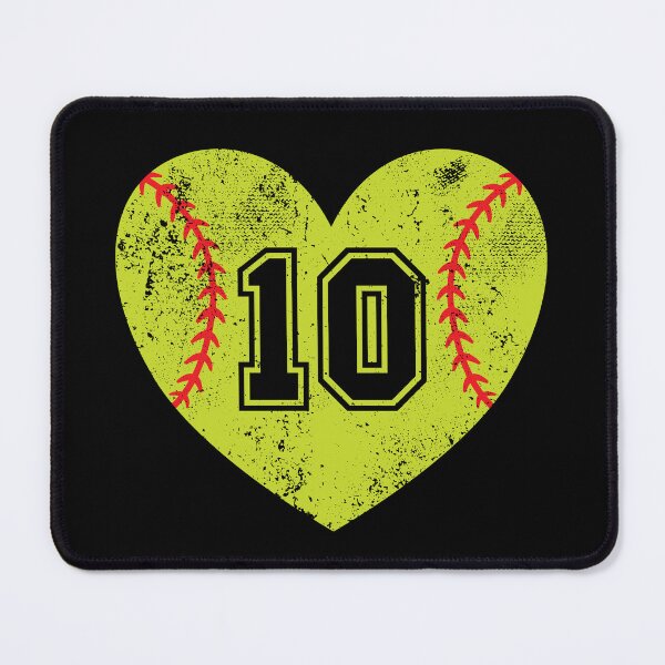 Item preview, Softball Heart Jersey Number 10 designed and sold by AdventureTee.