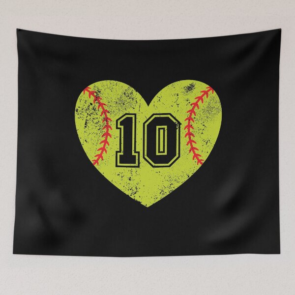 Item preview, Softball Heart Jersey Number 10 designed and sold by AdventureTee.
