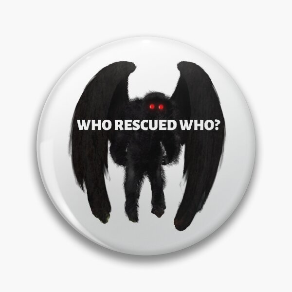Item preview, Who Rescued Who Mothman Bumper Sticker designed and sold by hyperfocusrach.