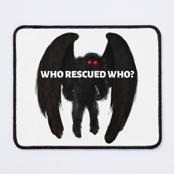 Item preview, Who Rescued Who Mothman Bumper Sticker designed and sold by hyperfocusrach.