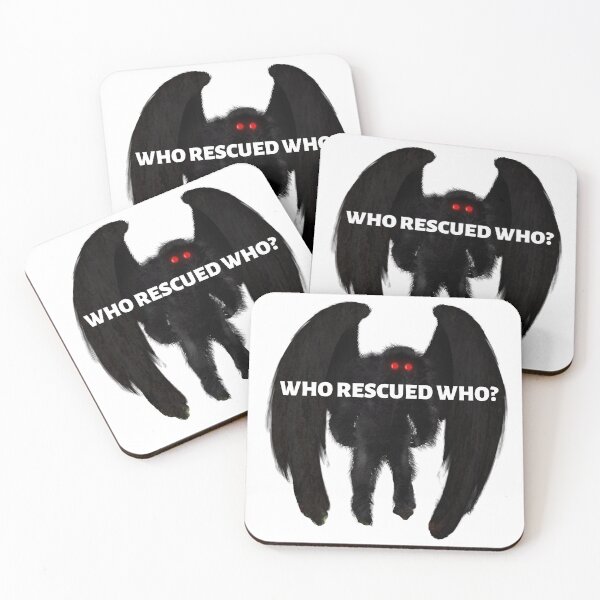 Item preview, Who Rescued Who Mothman Bumper Sticker designed and sold by hyperfocusrach.