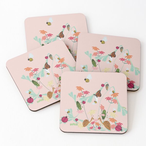 Item preview, Garden Ladybugs & Friends pale pink designed and sold by GalapaTales.