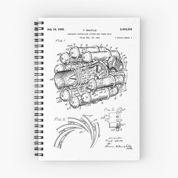 Item preview, Airplane Jet Engine Patent - Airline Engine Art - Black And White designed and sold by patentpress.
