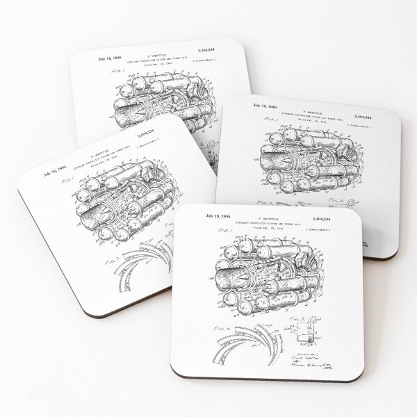 Item preview, Airplane Jet Engine Patent - Airline Engine Art - Black And White designed and sold by patentpress.