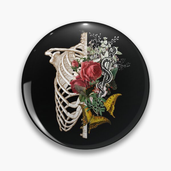 Item preview, Halloween Gifts for Doctors and Nurses - Skeleton with Rod of Asclepius and Flowers designed and sold by Pawfect-Purr.