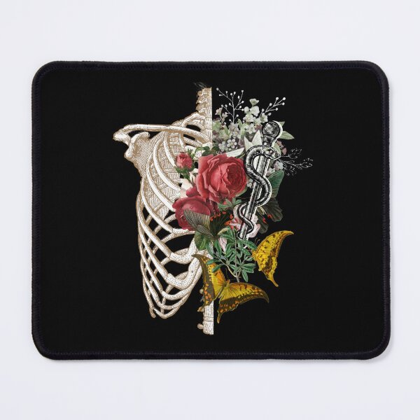 Item preview, Halloween Gifts for Doctors and Nurses - Skeleton with Rod of Asclepius and Flowers designed and sold by Pawfect-Purr.