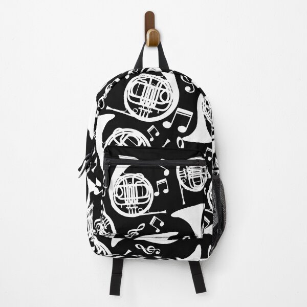 Item preview, French Horn And Music Notes Pattern White designed and sold by Primroaddesigns.