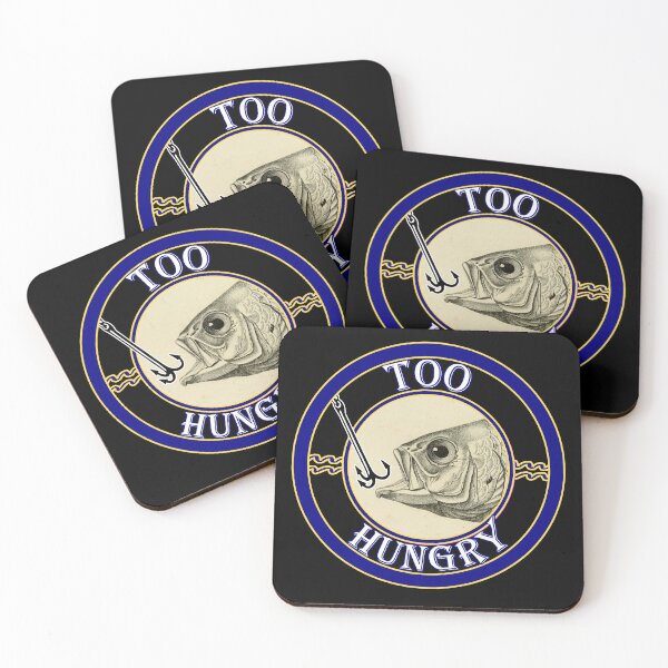 Item preview, 'Too Hungry' Old Book Hooked Fish Graphic - Funny Quotes Designs for T-shirts, stickers and other accessories. designed and sold by Ridiculam Toga.