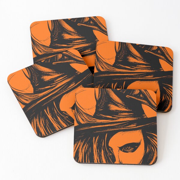Item preview, Halloween Menacing Witch with Orange Background designed and sold by HalloweenThings.