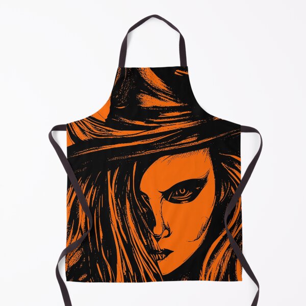Item preview, Halloween Menacing Witch with Orange Background designed and sold by HalloweenThings.