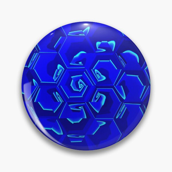 Item preview, hexagonal pattern and design in royal blue with neon glowing edges designed and sold by mister-john.
