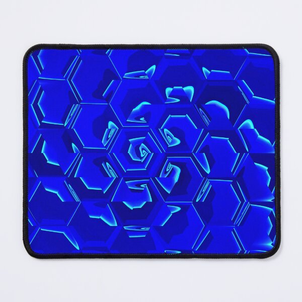 Item preview, hexagonal pattern and design in royal blue with neon glowing edges designed and sold by mister-john.