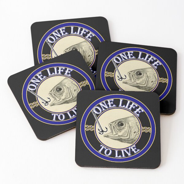 Item preview, 'One Life to Live' Old Book Hooked Fish Graphic - Funny Quotes Designs for T-shirts, stickers and other accessories. designed and sold by Ridiculam Toga.