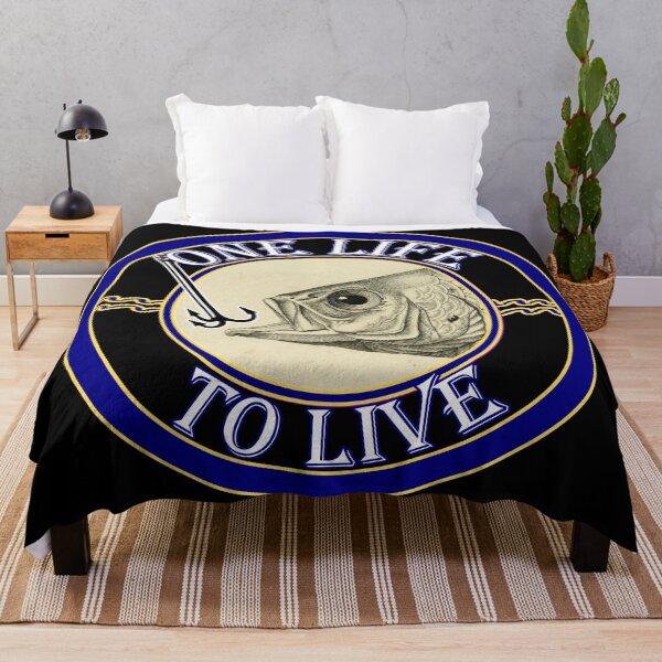Item preview, 'One Life to Live' Old Book Hooked Fish Graphic - Funny Quotes Designs for T-shirts, stickers and other accessories. designed and sold by Ridiculam Toga.