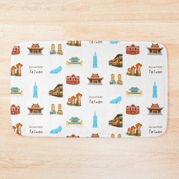 Item preview, Taiwan Famous Buildings Illustration 台灣建築插畫 - 紅樓 / 天后宮 / 龍虎塔 / 台北101 / 高跟鞋教堂 / 故宮 / 龍騰斷橋 / 阿妹茶樓 designed and sold by Rose Chiu.