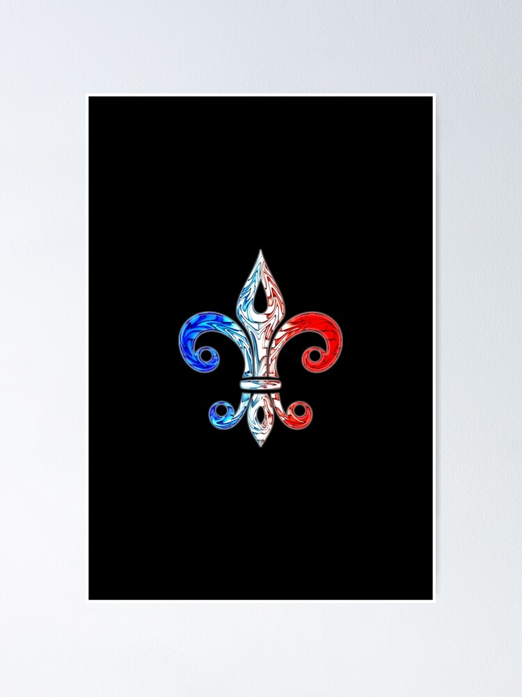 Drapeau France Avec Fleur De Lys Noire