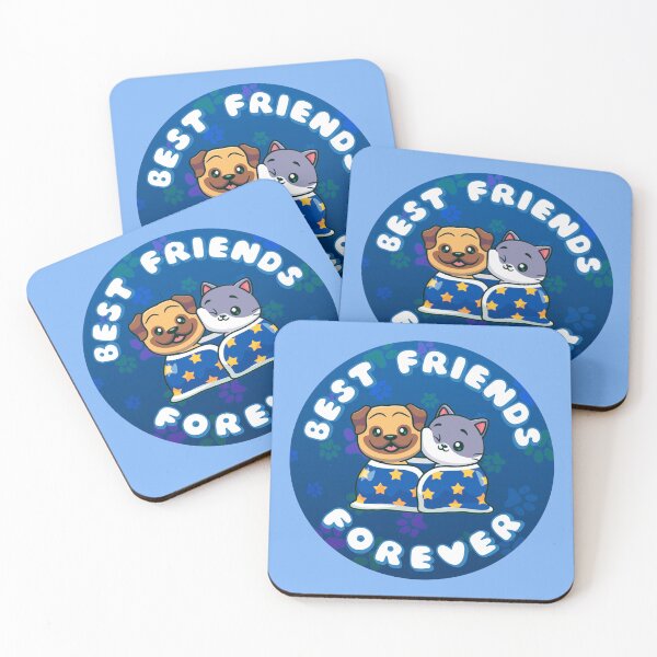Item preview, Best Friends Forever Cat and Dog Blue designed and sold by everything4eva.