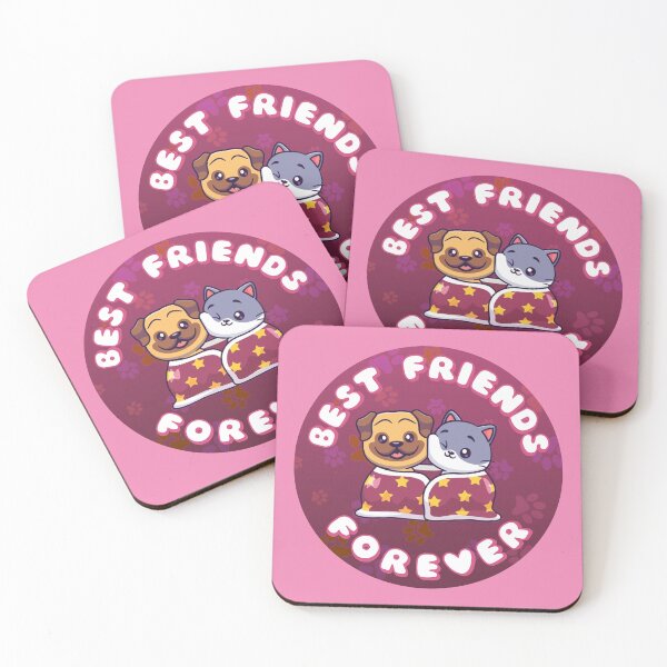 Item preview, Best Friends Forever Cat and Dog Pink designed and sold by everything4eva.