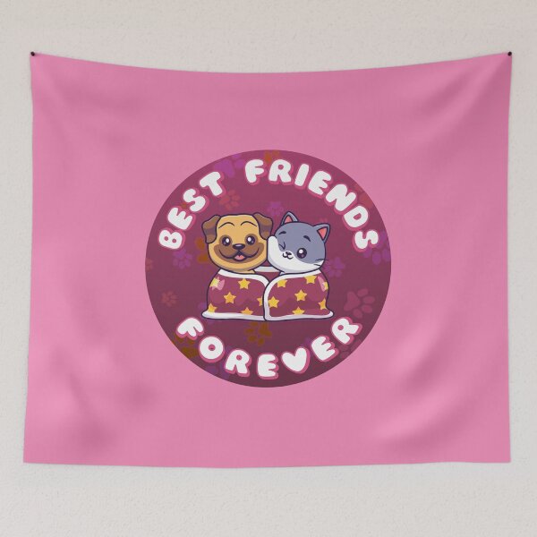 Artikelvorschau, Beste Freunde für immer, Katze und Hund, Rosa entworfen und verkauft von everything4eva.