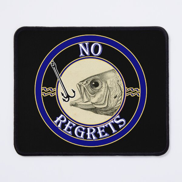 Item preview, 'No Regrets' Old Book Hooked Fish Graphic - Funny Quotes Designs for T-shirts, stickers and other accessories. designed and sold by Ridiculam Toga.