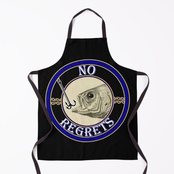 Item preview, 'No Regrets' Old Book Hooked Fish Graphic - Funny Quotes Designs for T-shirts, stickers and other accessories. designed and sold by Ridiculam Toga.