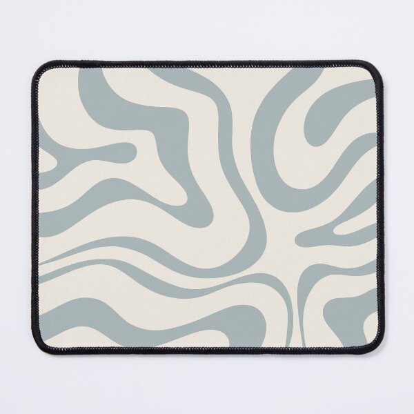 Item preview, Modern Retro Liquid Swirl Abstract Pattern in Light Blue-Grey and Cream designed and sold by kierkegaard.