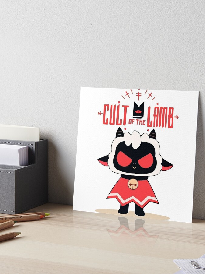 cult of the lamb with logo Art Board Print for Sale by callamstewart