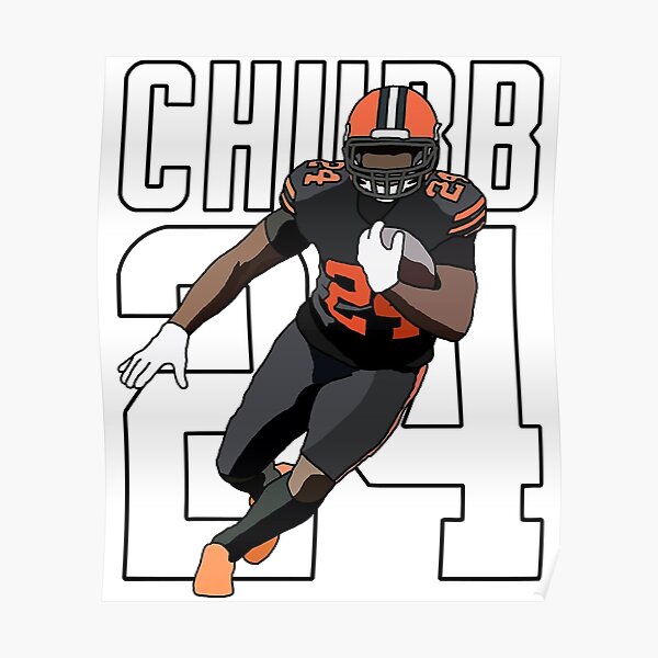 Nick Chubb watercolor, Cleveland Browns wall art, Cleveland Browns Nic –  Capital Canvas Prints