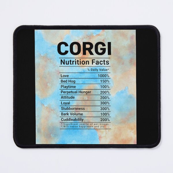 Item preview, Corgi Nutrition Facts Watercolor Painting designed and sold by HeinzGeorgRaab.