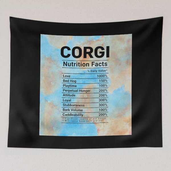 Item preview, Corgi Nutrition Facts Watercolor Painting designed and sold by HeinzGeorgRaab.