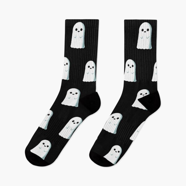 Artikelvorschau, Halloween-Geist - Muster - Schwarz entworfen und verkauft von Iscie.