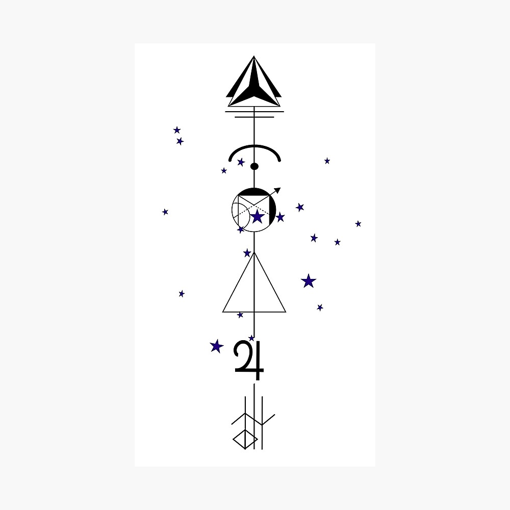 Geometric tattoo design gold mystic alchemy arrow Vector Image
