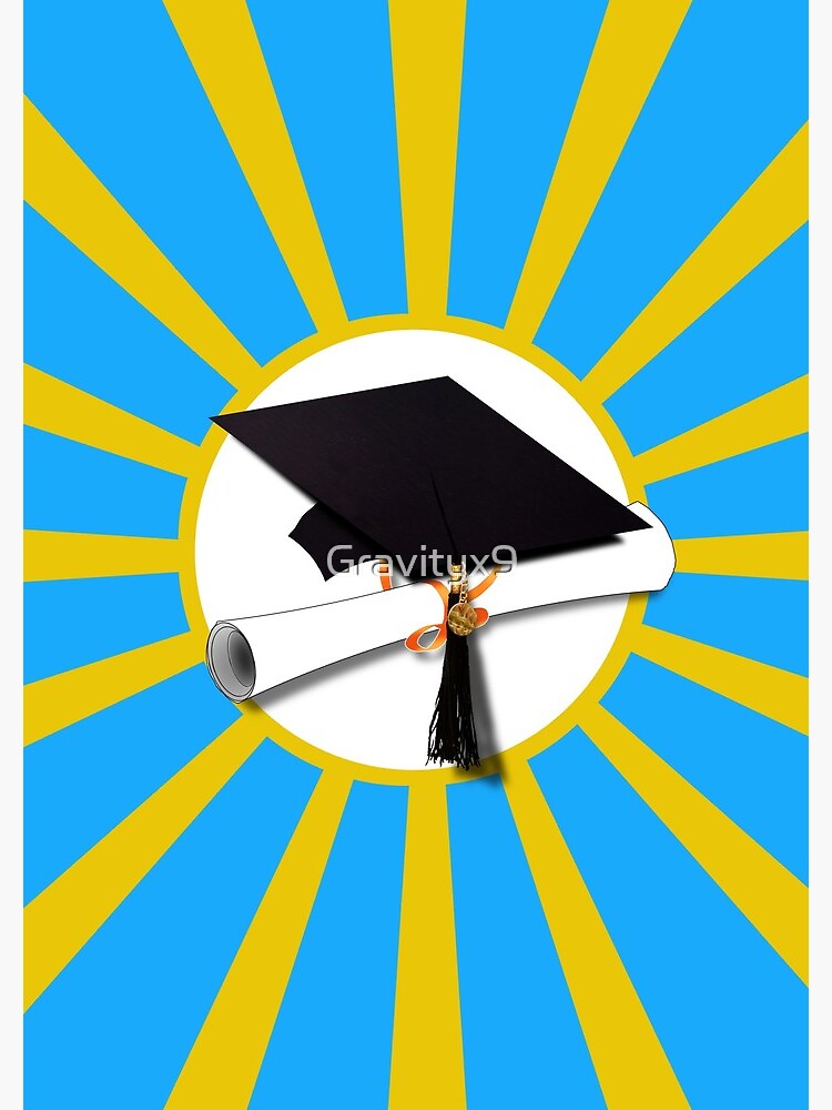 Light Blue and Gold School Colors Graduation by Gravityx9