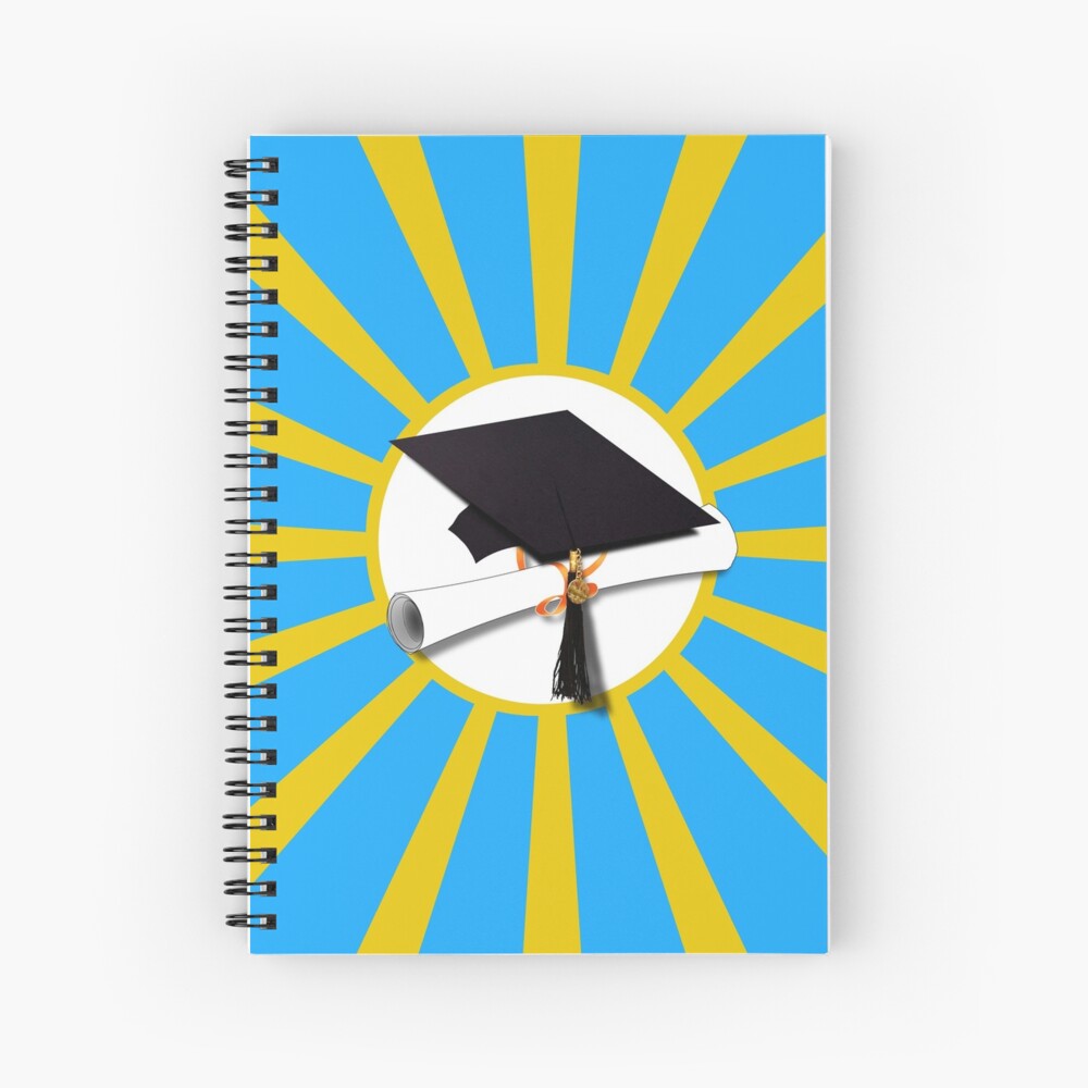 Light Blue and Gold School Colors Graduation Spiral Notebook