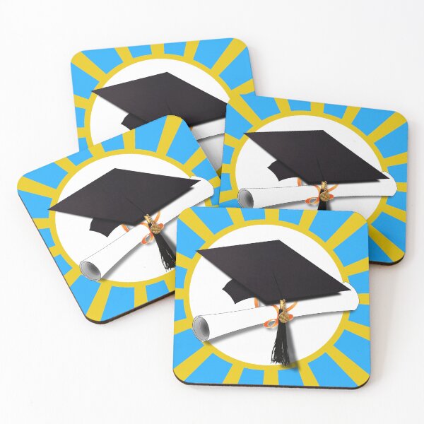 Aperçu de l'œuvre Graduation des couleurs scolaires bleu clair et or créée et vendue par Gravityx9.