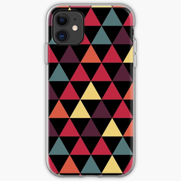 Geometric pattern, dark contrasting triangles iPhone Soft Case