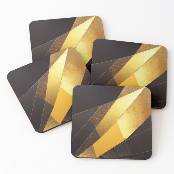 Item preview, Abstract black and golden artwork designed and sold by GoldfinchArt.