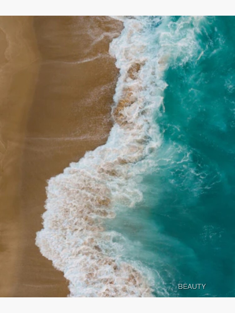 " Cool colourful blue and brown ocean and beach Art." Poster for Sale